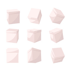 Set cardboard box. Carton delivery packaging box. Container for shipping, transportation and mail