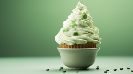 cupcake with green cream