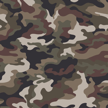 Camouflage pattern perfect for military, hunting of fashion applications. Seamless repeating vector pattern