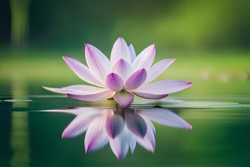 Lotus flower in bloom with copy space, shallow depth of field.