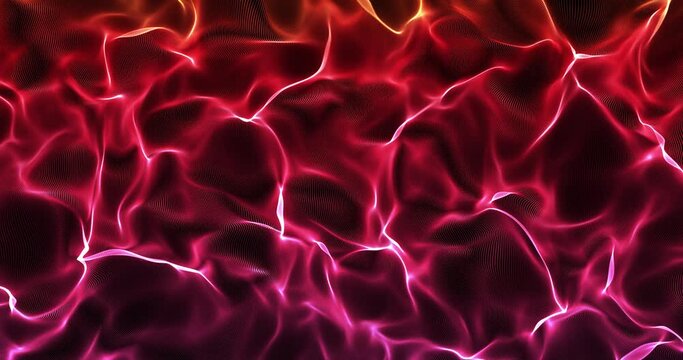 Violet Red Digital Waves Top View Loop Animation Background.