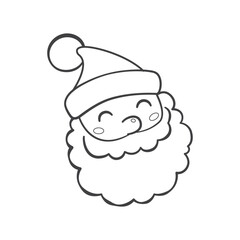Sabta Claus. Christmas outline illustration, icon, coloring page or line art