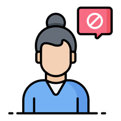 Block User Line Color Icon