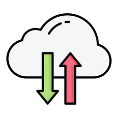 Mobile Data Line Color Icon