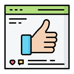 Like Line Color Icon