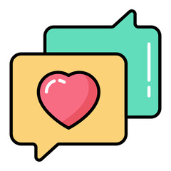 Love Messages Line Color Icon