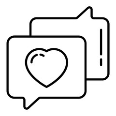 Love Messages Outline Icon