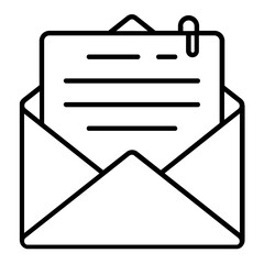 Email Attachment Outline Icon