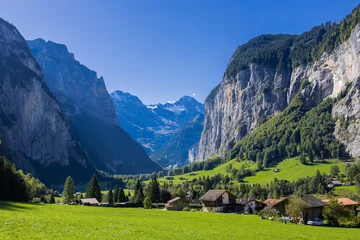 Möbelaufkleber The Swiss Alps, a breathtaking mountain range nestled in the heart of Europe, captivate with their majestic peaks, pristine landscapes, and timeless charm. © Igor