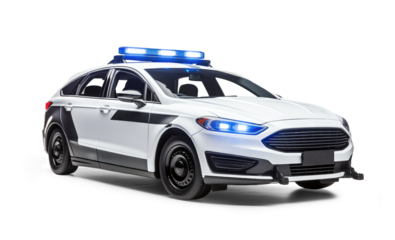 police car isolated on transparent background