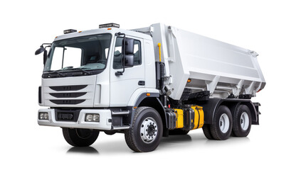 Garbage truck isolated from transparent background, PNG