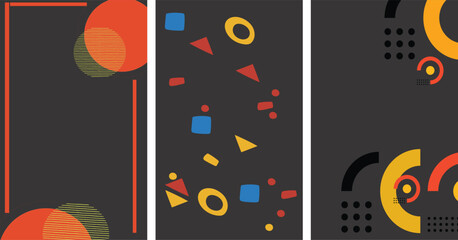 Abstract creative universal artistic templates. Suitable for poster, business card, invitation, flyer, banner, brochure, email header, post in social networks, advertising, events and page cover.