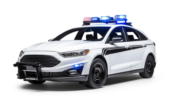 police car isolated on transparent background