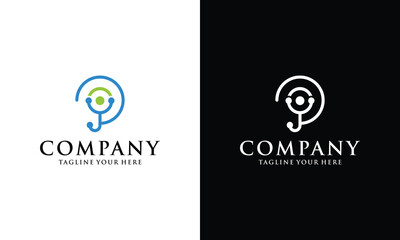 stethoscope logo healthcare and medical design vector illustration