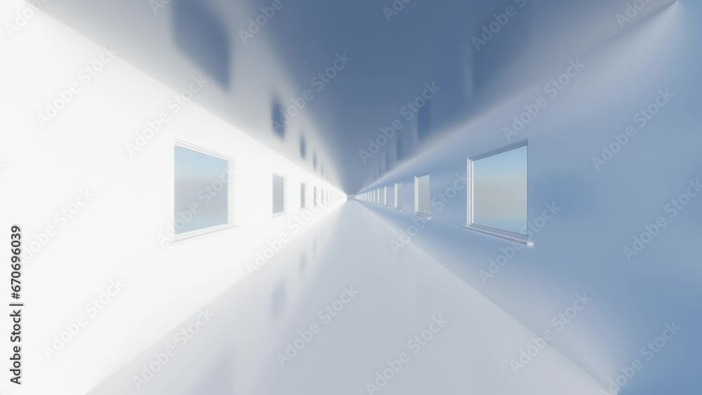 Poster abstract sci fi white tunnel looping animation