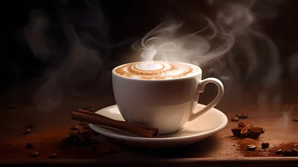 Foto op Plexiglas cup of cappuccino © Artworld AI