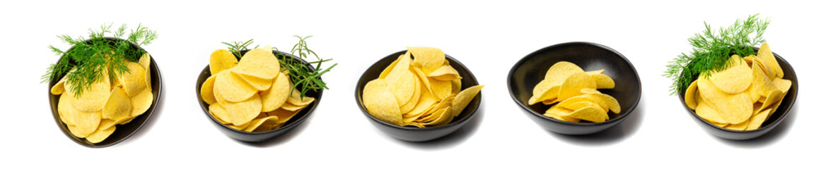 Potato Chips on Black