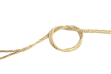 Golden rope isolated on a white background