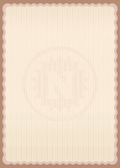 Guilloche background with protective letter N