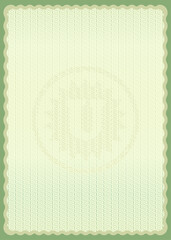 Guilloche background with protective letter U