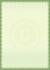 Guilloche background with protective letter U