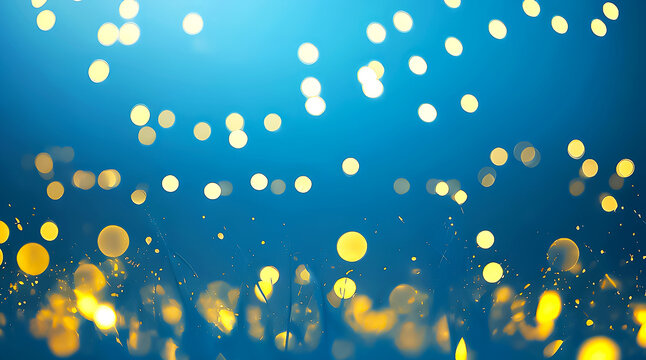 blue and golden light abstract backgroud impressive image with simple concept bokeh effect and good lighting, event. 