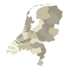 Netherlands map. Map of holland in administrative regions