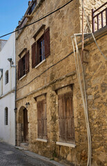 Fototapeta na wymiar Old street at historical district of Kyrenia. Cyprus