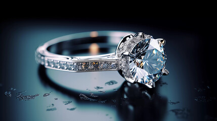 close up of a diamond ring - obrazy, fototapety, plakaty