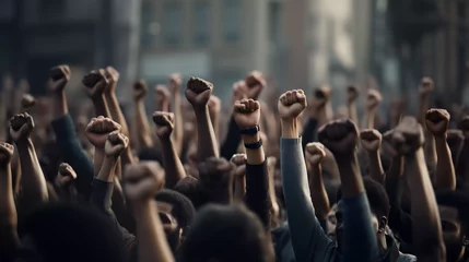  raising hands for protest © Johannes