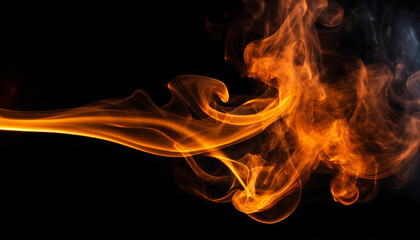 Fototapeta premium Orange Smoke Against the black background