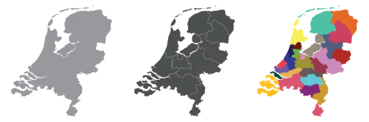 Fotobehang Netherlands map. Map of holland in set © Supatra