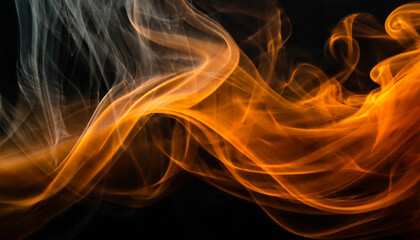 Fototapeta premium Orange Smoke Against the black background