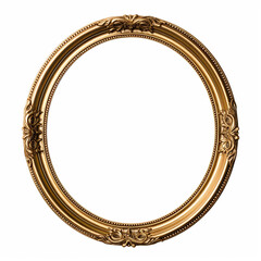 Obraz premium Moldura de espelho de imagem oval redonda antiga isolada em fundo branco