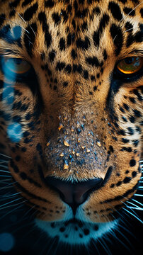 leopardo retrato macro fotografia 