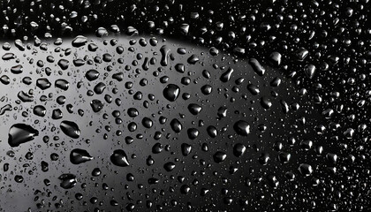 Water Drops on Dark Glass Canvas