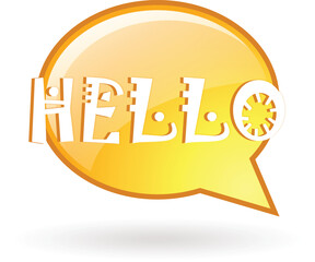 A postcard saying hello. World hello day. Greeting. Lettering and doodles. Continuous line art. Png Transparent vectors