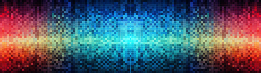Colored pixel or squares, like TV, digital signal, seamless pattern, abstract background banner design