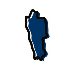 Mizoram state map vector art.