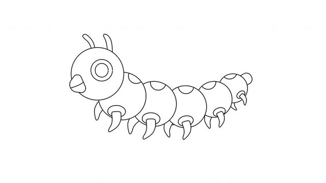 animated sketch of a caterpillar icon
