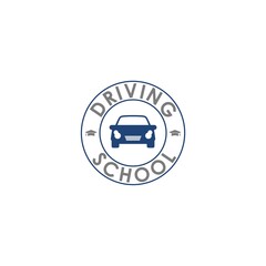 Driving school logo icon isolated on white background