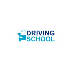 Driving school logo icon isolated on white background