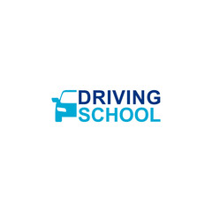 Driving school logo icon isolated on white background