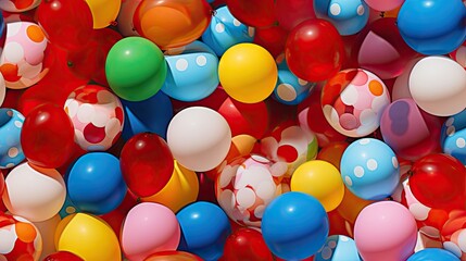  a bunch of balloons that are in the shape of a ballon, with the colors of the rainbow, red, yellow, blue, green, orange, and white.  generative ai