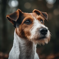 Portrait of a fox terrier dog