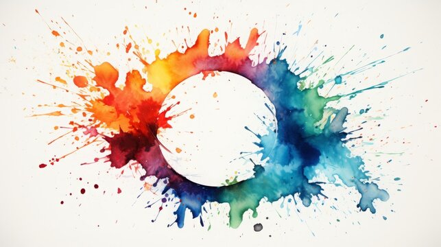 Stain ring watercolor circle mark glass red drink isolated paper cup trace background white. Watercolor stamp spill stain ring round drop grunge print splatter liquid splash alcohol ink water art spot