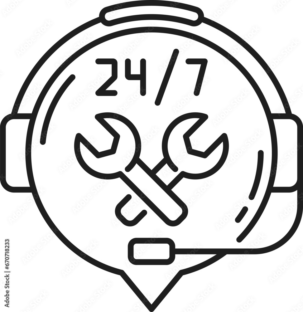 Poster support, cms content management system icon for customer service help or call center, line vector. c