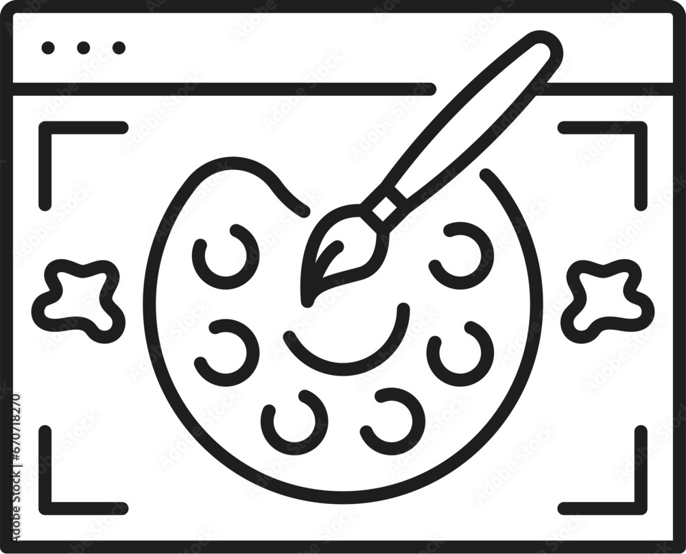 Poster website design, web audit icon for webpage search results optimization and performance, vector outli