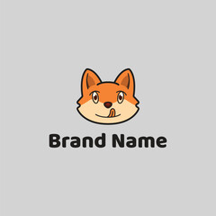 Cute Fox Minimalist Character Logo Icon