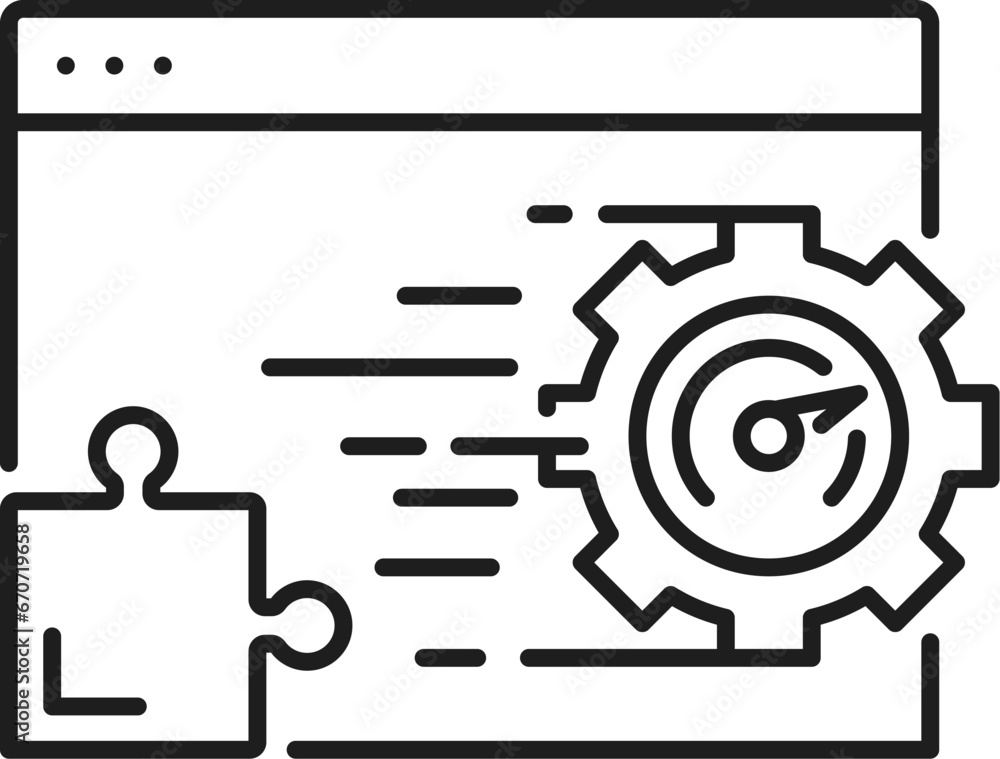 Aufkleber high speed website creation cms content management system icon, internet business marketing, vector 
